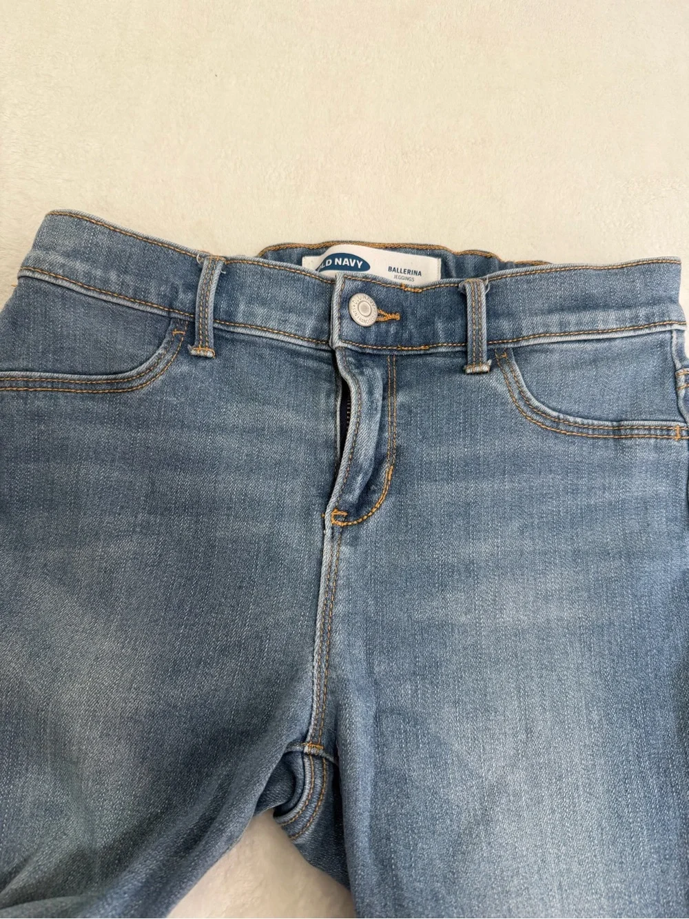 Old Navy Ballerina Jeggings Blue Youth Distressed Two-Tone Size 14